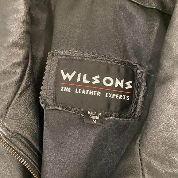Wilsons Genuine Black Leather Biker Jacket - Picture 4 of 5